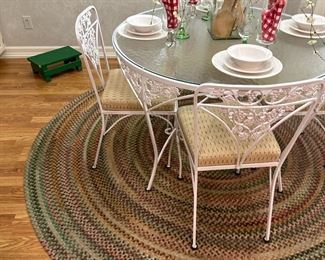 Glass Topped Wrought Iron Bistro Set