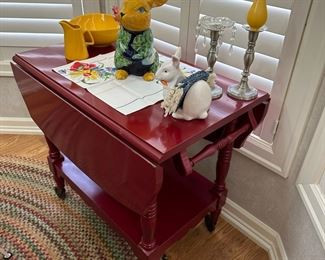Painted Drop Leaf Tea Cart
