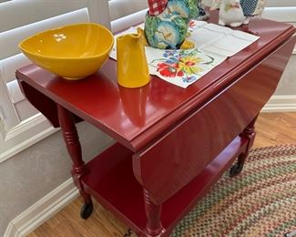 Painted Drop Leaf Tea Cart
