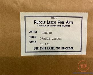 "Orange Vendor" Lithograph by RENOIR