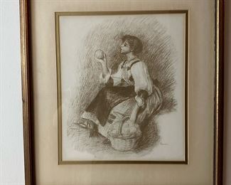"Orange Vendor" Lithograph by RENOIR