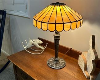 Antique Slag Glass Lamp