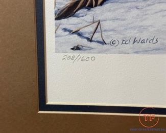 CHAROLETTE EDWARDS Signed Print "Marsh Roosters"