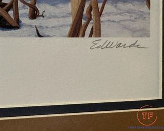 CHAROLETTE EDWARDS Signed Print "Marsh Roosters"