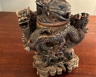 Carved Dragon Incense Burner