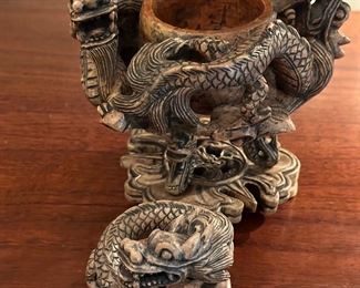 Carved Dragon Incense Burner