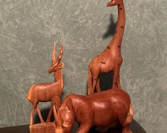 Hand Carved Wood Animal Figures