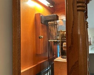 HOWARD MILLER Grandfather Clock in Olive Ash Burl - Model 610-796 - LIGHTED