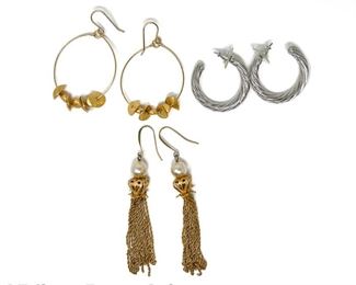 Three Pairs of Costume Jewelry Earrings
