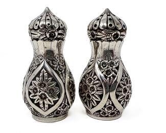 Antique Reed & Barton Repousse Salt & Pepper Shakers