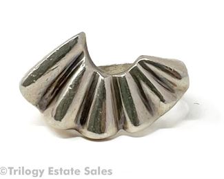 Sterling Silver Fan Ring Size 10