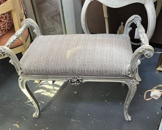 Louis XV-style Painted Window Seat Bench