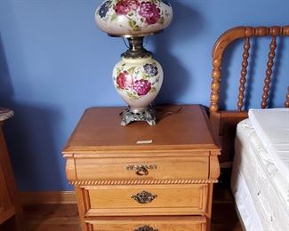 Gone with the Wind Lamp (replica) and (2) of (2) matching nightstands