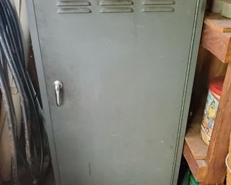 Sturdy metal cabinet in the shed