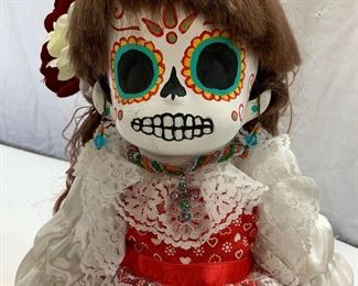 PRECIOUS MOMENTS Hand Painted Skeleton Doll, stand
