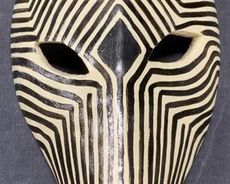 Carved Resin Zebra Wall Hanging Mask
