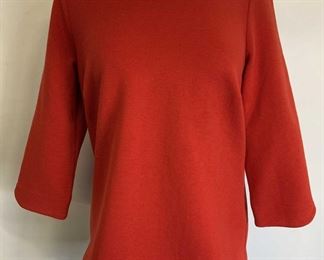 BODEN Red Ribbed 3/4 Sleeve Top
