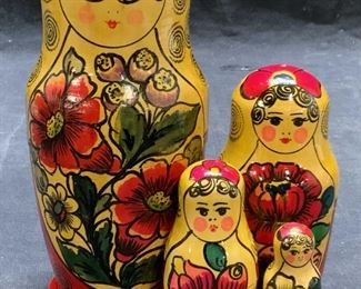 Vintage Handmade Russian Matryoshka Nesting Doll
