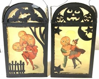 Metal & Paper Hanging Halloween Lanterns
