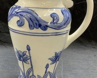 Blue & White Porcelain Lotus Pitcher
