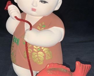 Oriental Trading Ceramic Baby W Toy Asian Figure
