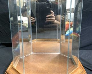 Wood & Glass Lidded Mirrored Display Case
