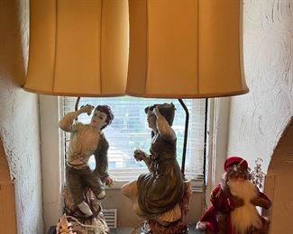 big and fun Capodimonte style lamps