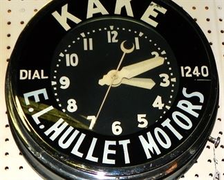 antique KAKE neon sign clock