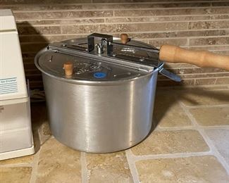 Retro Rival ice crusher (works!) and like new stovetop popcorn maker