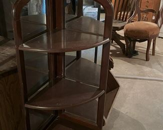Antique corner shelf with mirrors