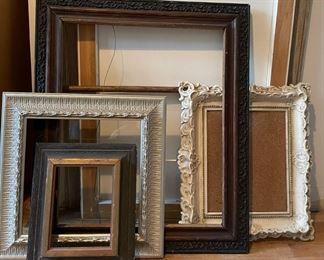 Vintage and new frames with and without glass