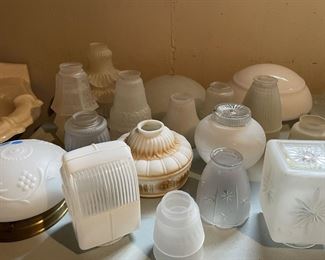 Antique and mid-century modern glass light shades
