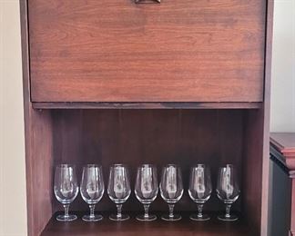 Mid Century Modern Solid Mahogany Cabinet/Bar/Display Cabinet - 76" H X 30" W X 15" D
