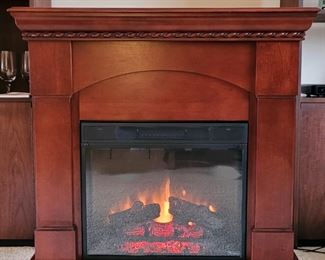 Beautiful "Real Flame" Electronic Fireplace w Remote - 40" H X 38" W X 14" D