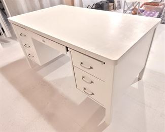 1940's Industrial Steel Desk by General Fireproofing Co. - 30 1/2" H X 34" D X 60" L, WEIGHT: APP 200LBS