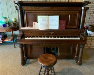 This stool goes with the pump organ.