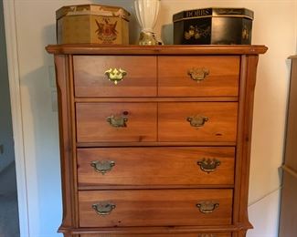 Hats sold. Beautiful Basset furniture chest of drawers.