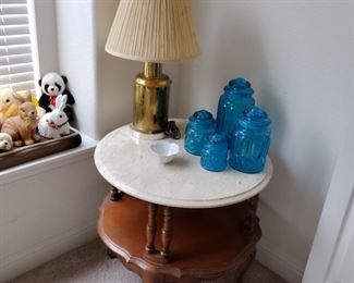 Bassett 2-tier Round Marble Top Side Table
