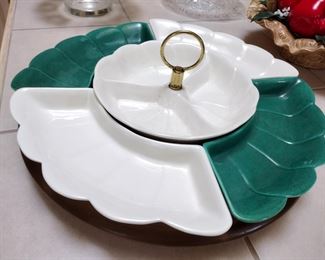 MCM California Pottery Lazy Susan Snack Trays