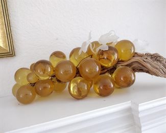 MCM Lucite Acrylic Amber Grapes Decor