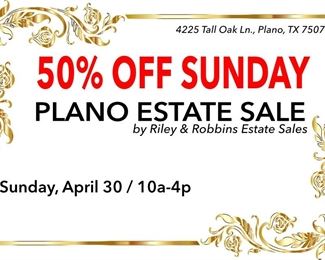 50% OFF SUNDAY