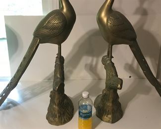 Brass peacocks for fireplace
