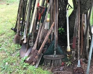 lots of yard tools to choose from 