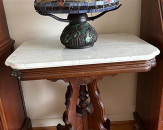 Eastlake marble top parlor table