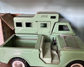 VINTAGE STRUCTO PICKUP TRUCK WITH CAMPER TOP AND JEEP