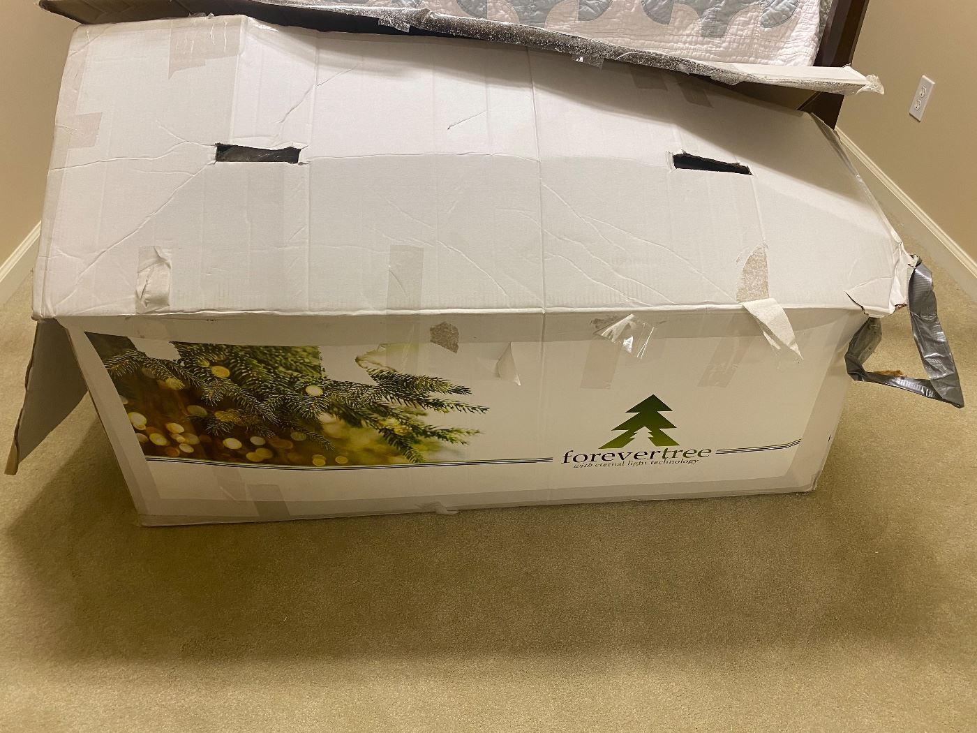 Huge lit Christmas Tree