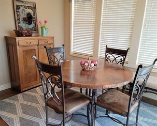 Beautiful copper top kitchen table & 4 chairs
