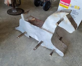 Antique school playground metal horse