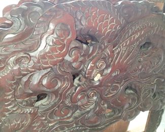 Carved temple door toppers w/eye still intact