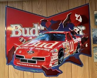 63 Budweiser Thunderbird Racing Tin Wall Hangermin
